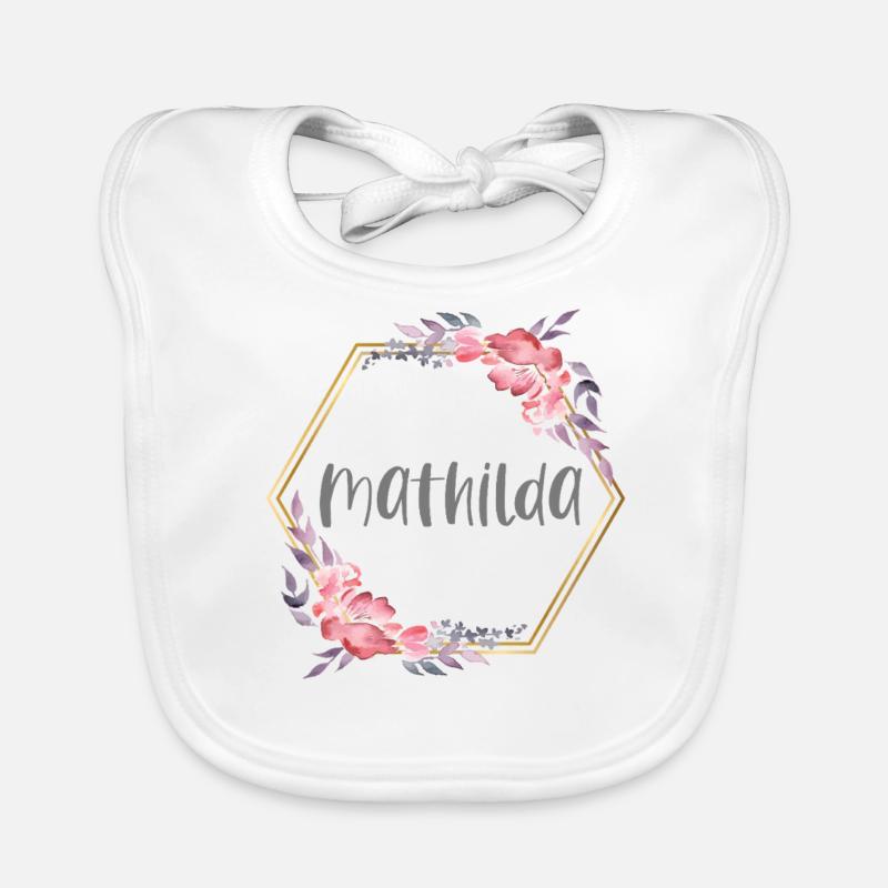 Mathilda Mädchen Name personalisiertes Geschenk Baby Bio-Lätzchen