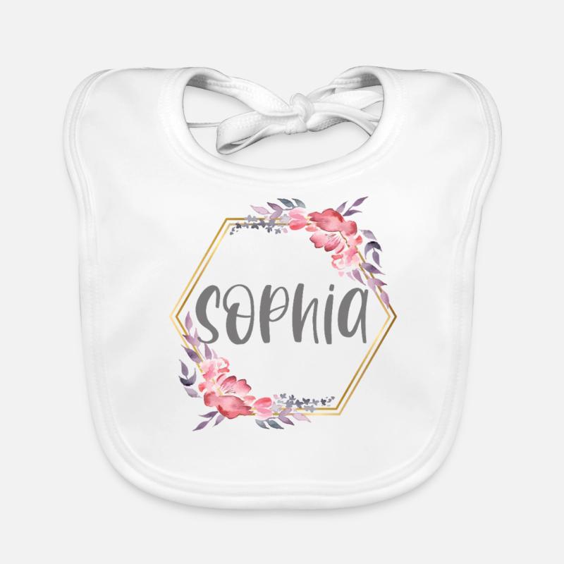 Sophia Mädchen Name personalisiertes Geschenk Baby Bio-Lätzchen