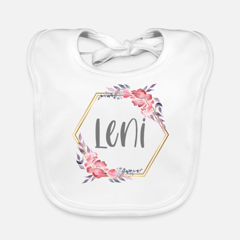 Leni Mädchen Name personalisiertes Geschenk Baby Bio-Lätzchen