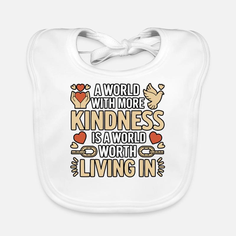Compassion Humanity Motivational Empathy Kindness Organic Baby Bibs