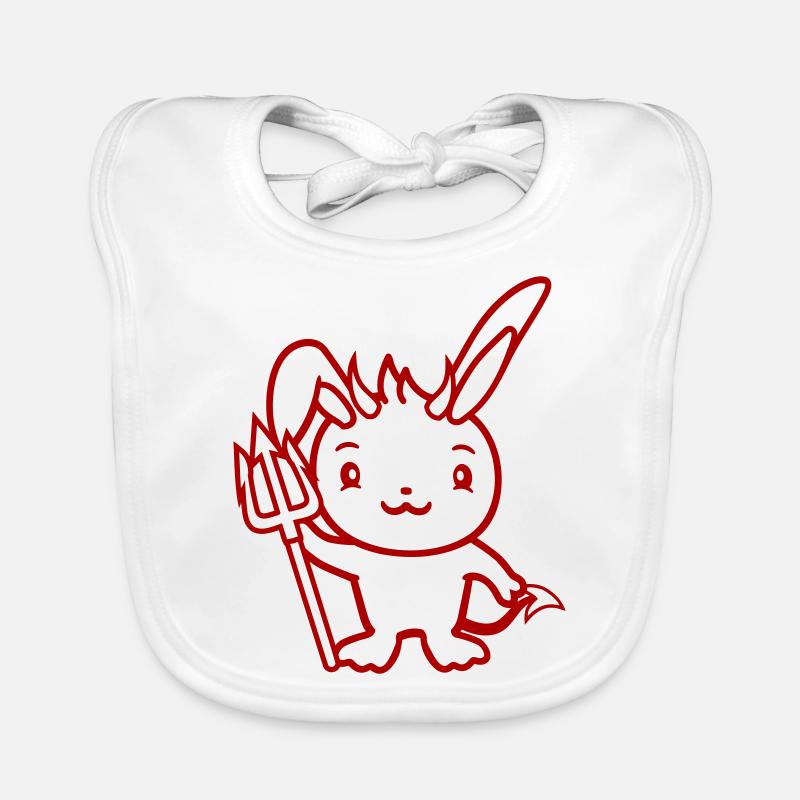 Bunny Devil Demon Evil Satan Hell Trident Costume Organic Baby Bibs