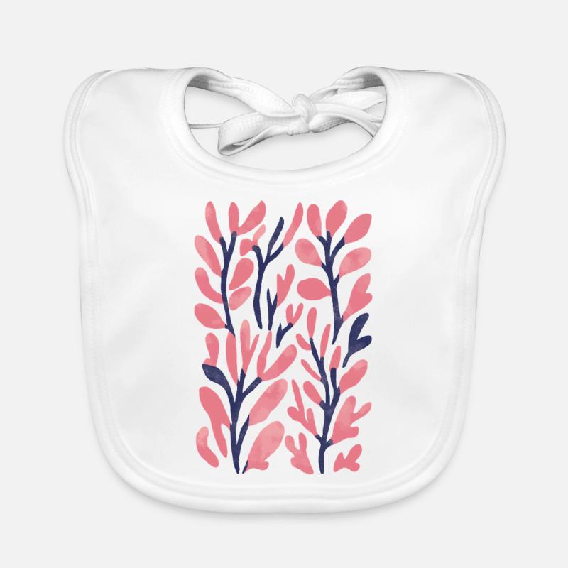 Retro Seaweed Pattern: Pastel Sea Magic Organic Baby Bibs