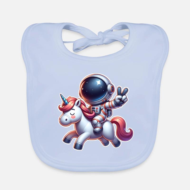 Astronaut Einhorn Baby Bio-Lätzchen
