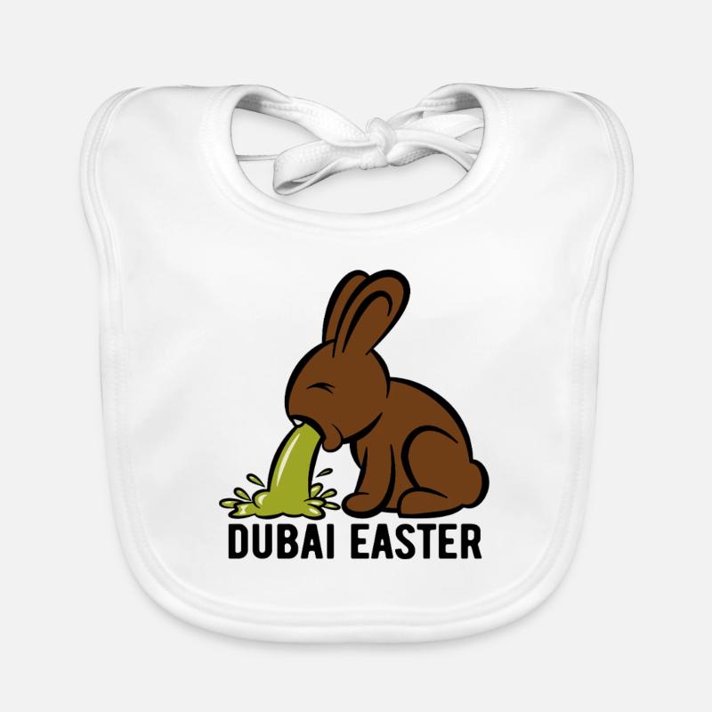 Easter Bunny Puking - Dubai Easter - Easter Organic Baby Bibs