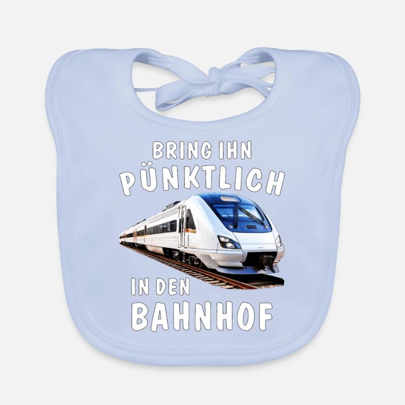 TRAIN AMENEZ-LE À LA GARE À L’HEURE Bavoir bio Bébé