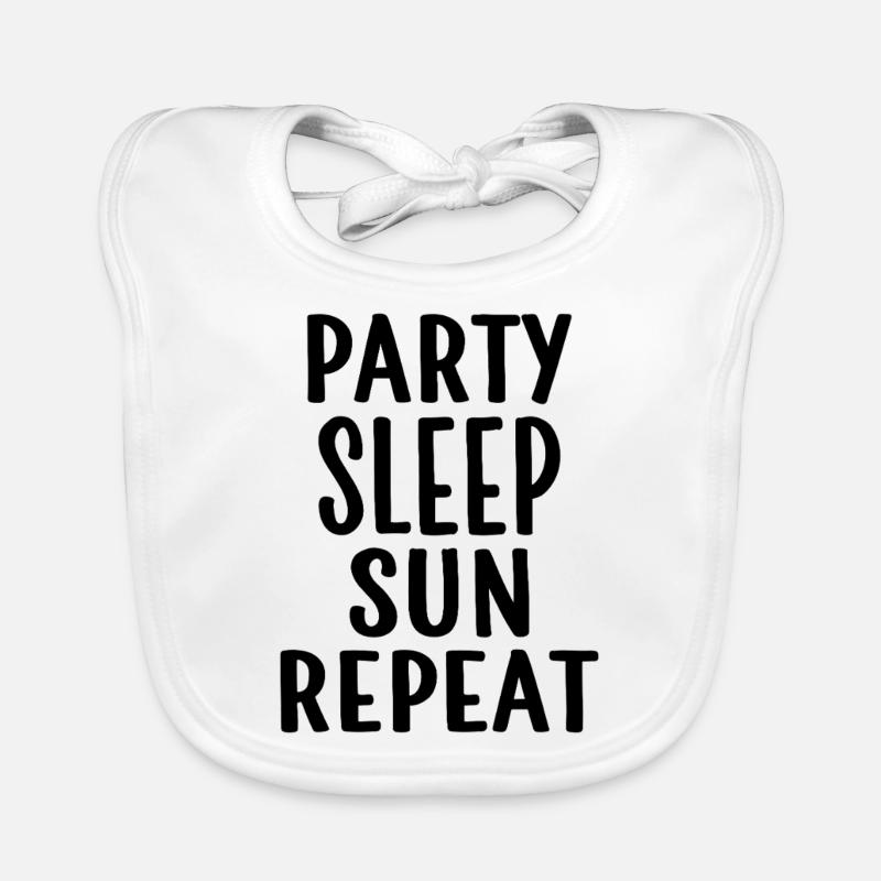 Party Sleep Sun Repeat – Sommer Lifestyle Baby Bio-Lätzchen