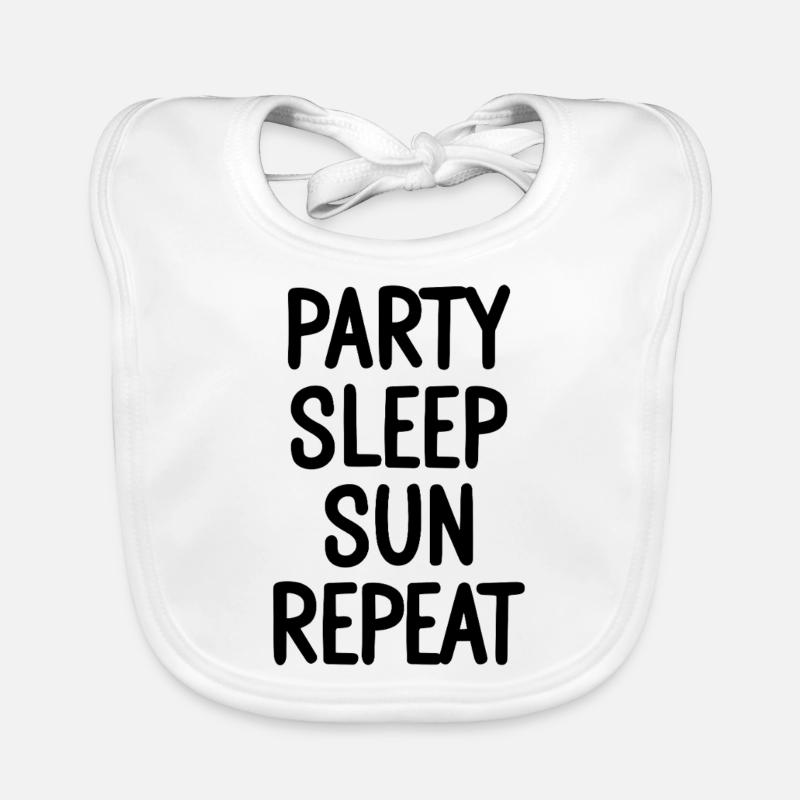 Party Sleep Sun Repeat – Summer Lifestyle Organic Baby Bibs