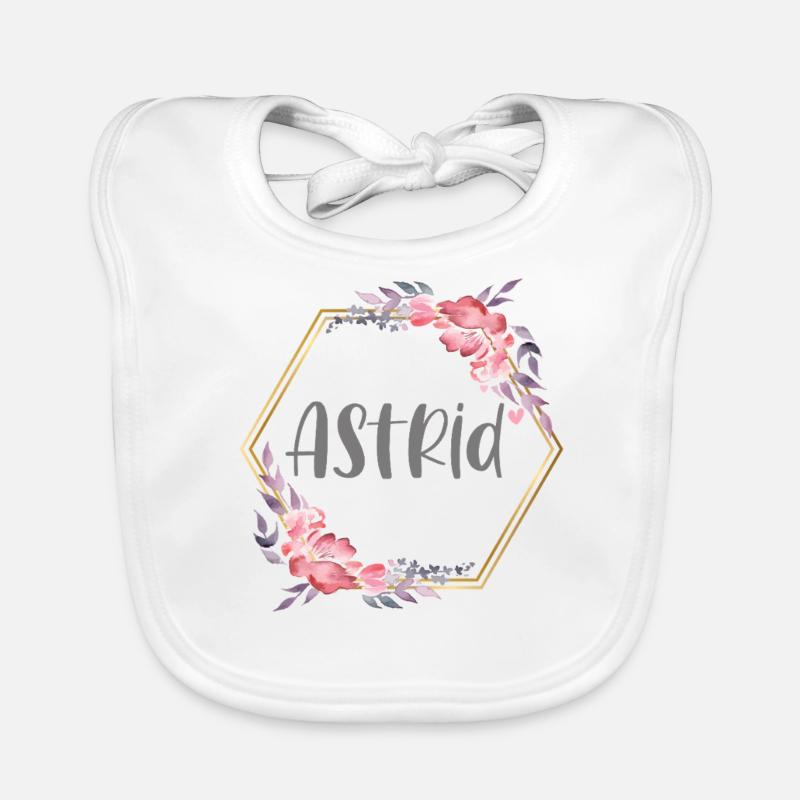 Astrid Mädchen Name personalisiertes Geschenk Baby Bio-Lätzchen