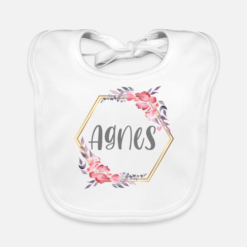 Agnes Mädchen Name personalisiertes Geschenk Baby Bio-Lätzchen