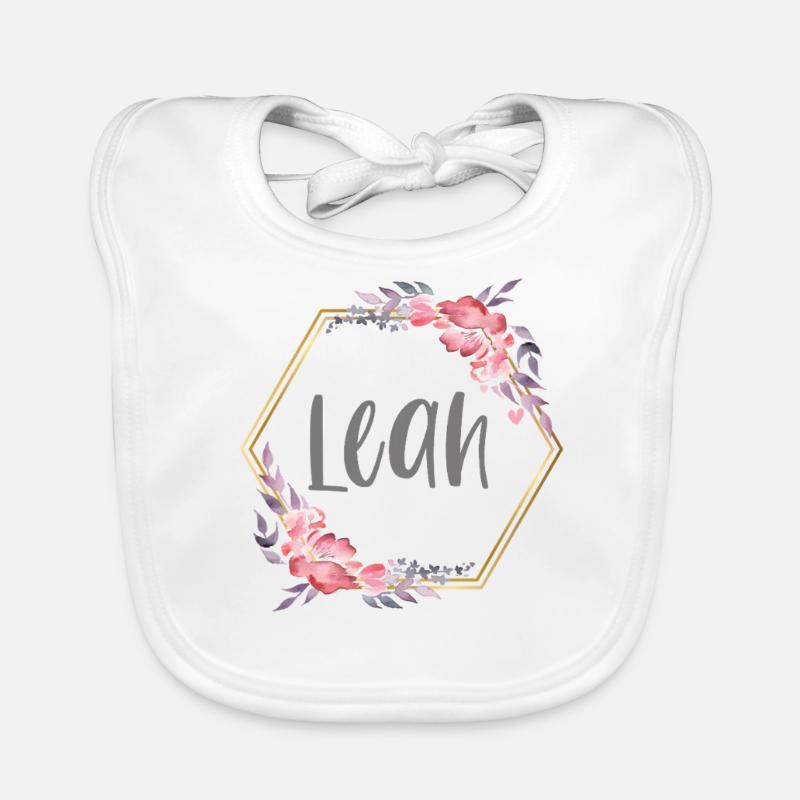 Leah Mädchen Name personalisiertes Geschenk Baby Bio-Lätzchen
