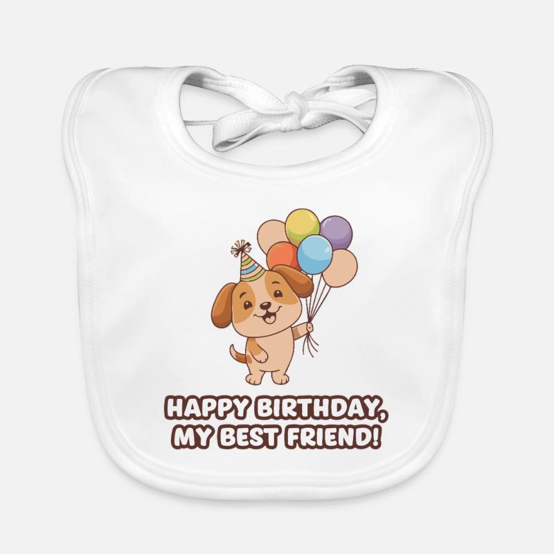HUNDE - Baby Bio-Lätzchen - Weiß