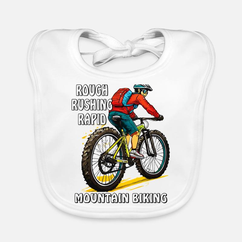 MOUNTAIN BIKER ROUGH RUSHING RAPID Baby Bio-Lätzchen