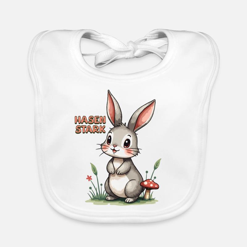 Bunny Strong - Lapin de dessin animé mignon Bavoir bio Bébé