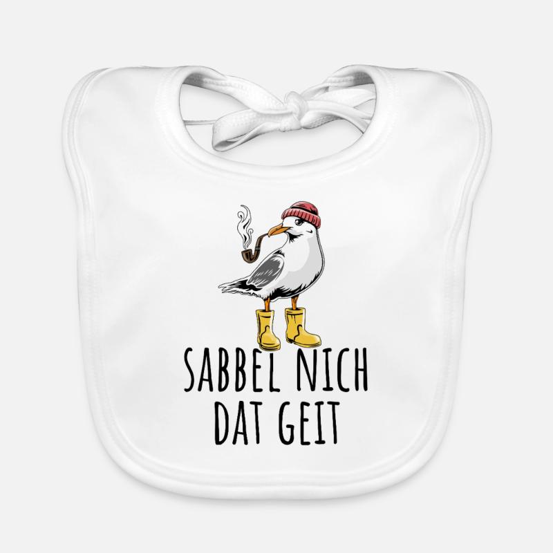 Möwe - Sabbel nich dat geit - Nordsee - Geschenk Baby Bio-Lätzchen