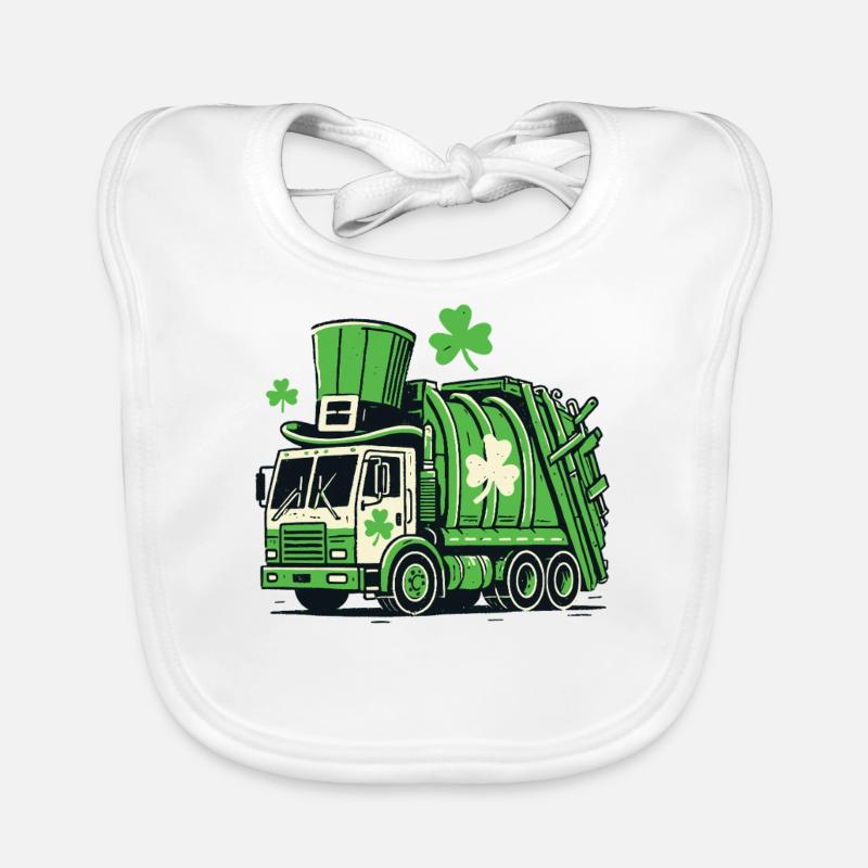 Saint-Patrick Camion à ordures Enfants Fun Bavoir bio Bébé