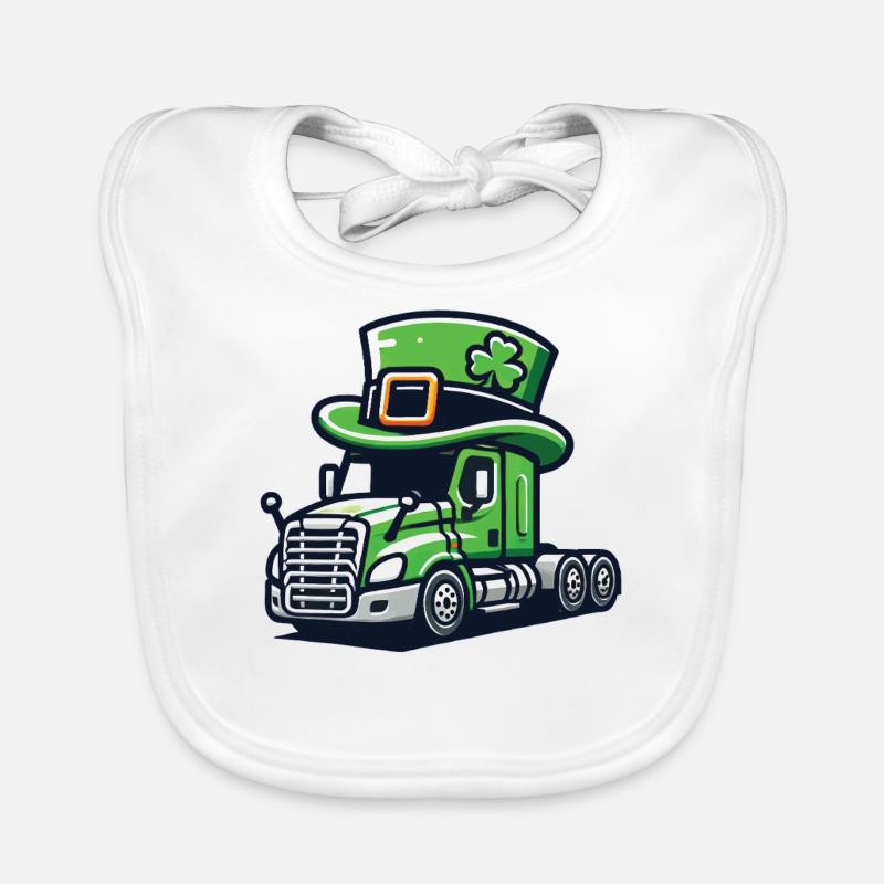 Camion de la Saint-Patrick avec cylindre Bavoir bio Bébé