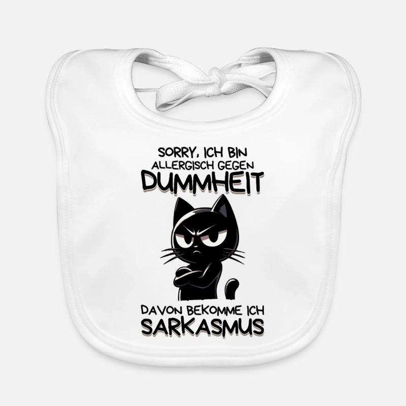 Allergisch gegen Dummheit – Katze mit Sarkasmus Baby Bio-Lätzchen