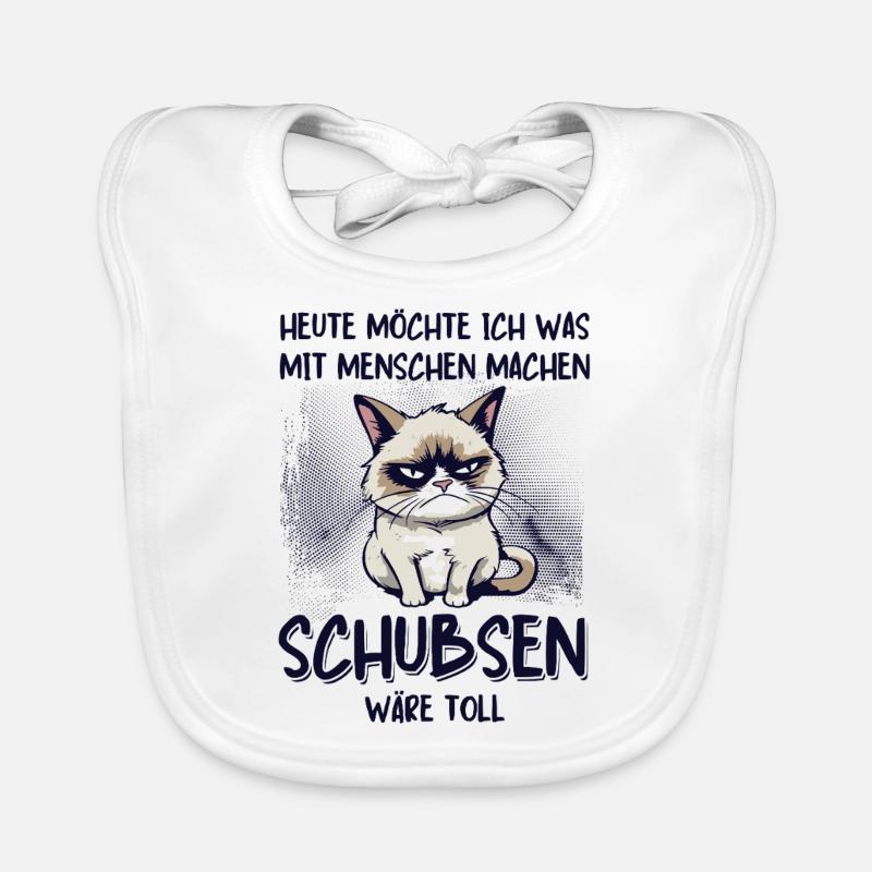 Menschen schubsen - Süße Grump Style Katze Baby Bio-Lätzchen