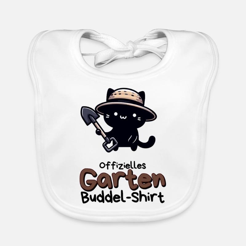Offizielles Garten Buddel-Shirt mit Katze Baby Bio-Lätzchen