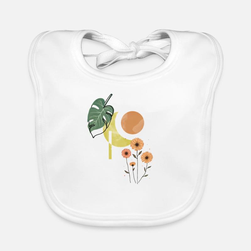 Monstera Lune Soleil Harmonie Florale Bavoir bio Bébé
