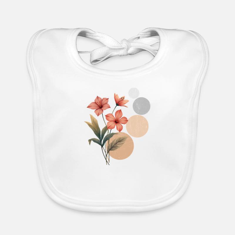 Florale Harmonie mit geometrischen Kreisen Baby Bio-Lätzchen