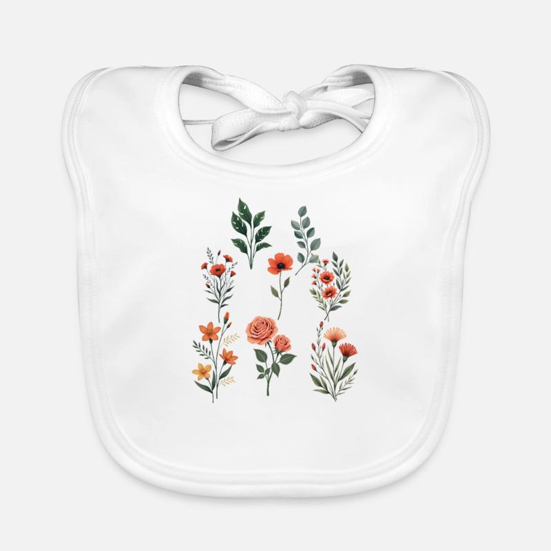 Assorted Floral Botanical Set Organic Baby Bibs