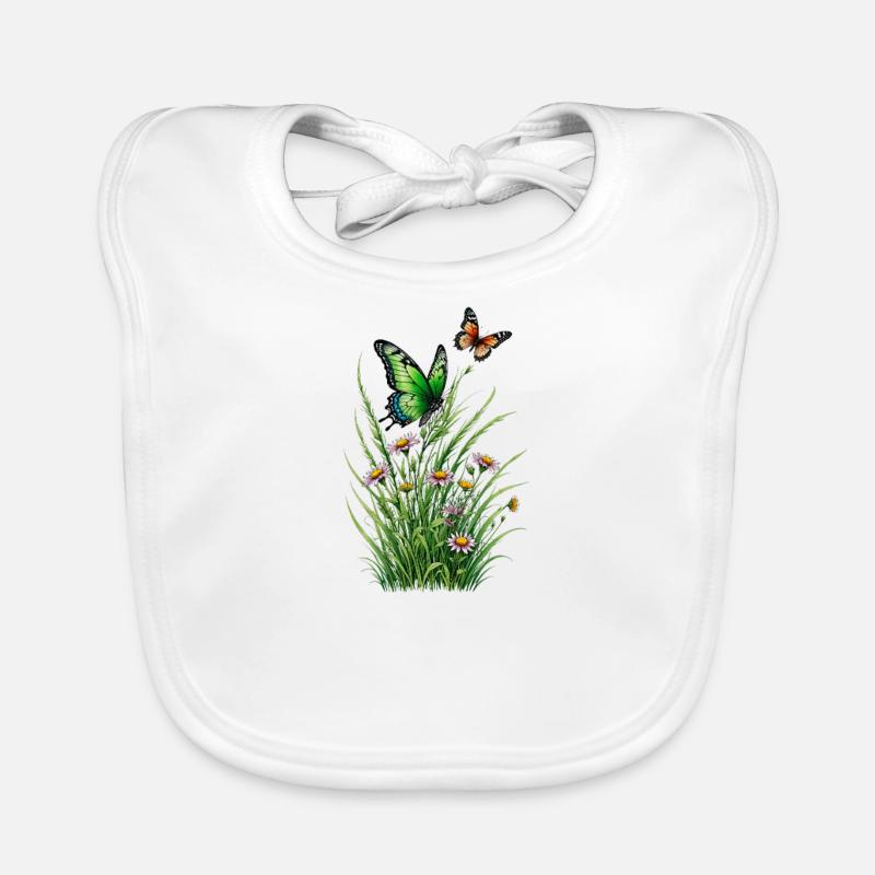 Schmetterling Wiese Flattern Baby Bio-Lätzchen