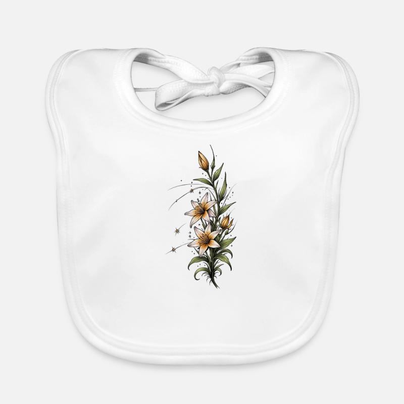 Fleur de lys avec des étoiles Bavoir bio Bébé