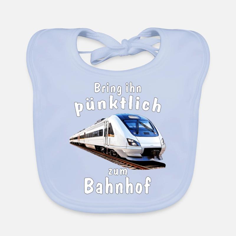 TRAIN Emmenez-le à la gare à l’heure Bavoir bio Bébé