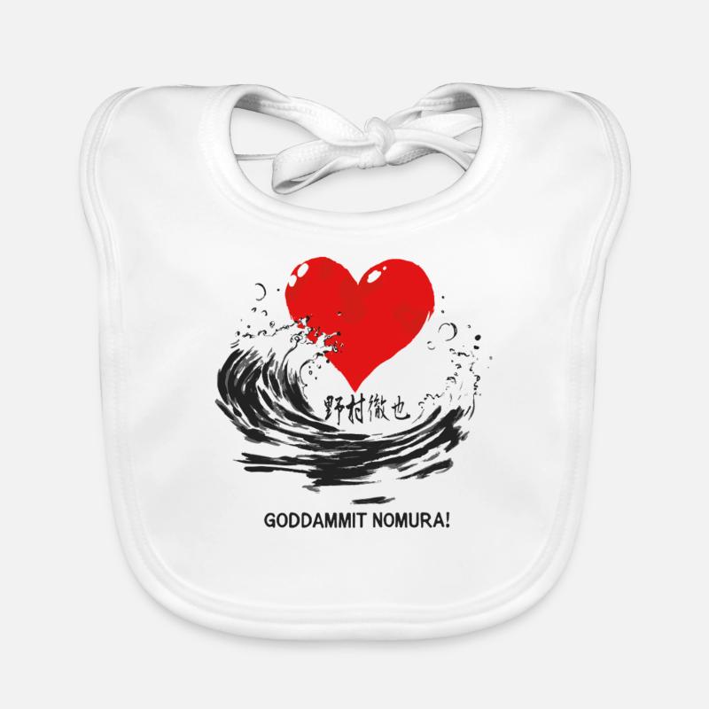 Goddammit Nomura – Conception du cœur et des vagues Bavoir bio Bébé