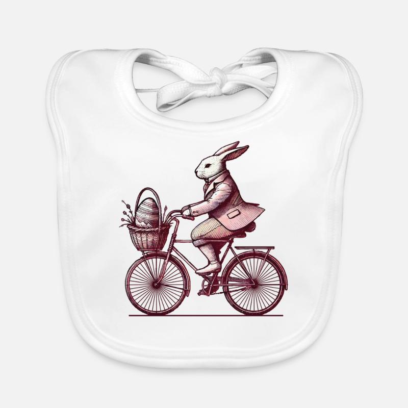 Lapin de Pâques Vélo Style Rétro Bavoir bio Bébé