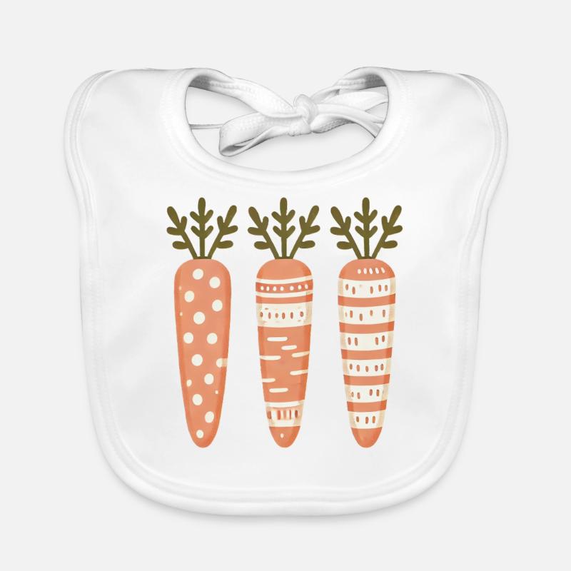 Easter Carrot Pattern Cute Cute Organic Baby Bibs
