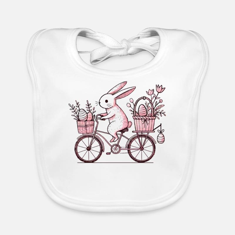 Roue de lapin de Pâques style vintage Bavoir bio Bébé