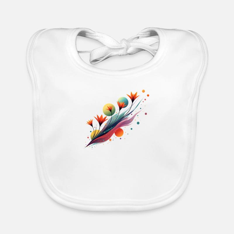 Abstract Floral Flow Organic Baby Bibs