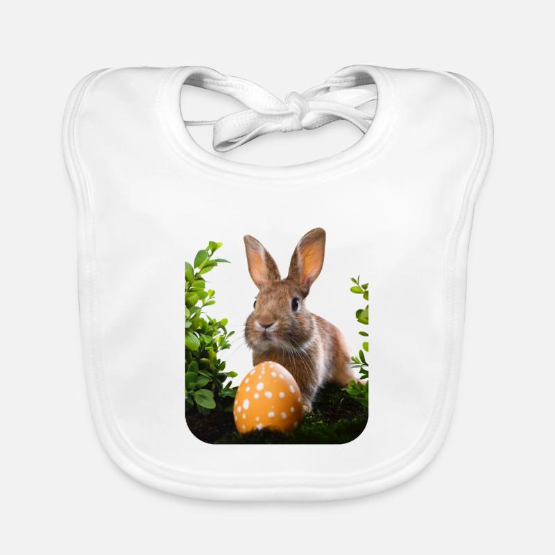 Lapin de Pâques - Bavoir bio Bébé - blanc
