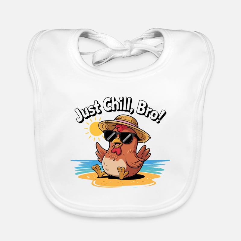 POULET, JUSTE CHILL BRO Bavoir bio Bébé
