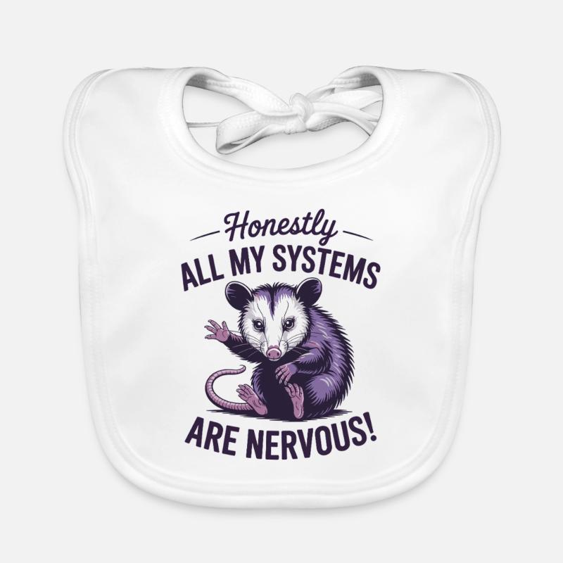 Funny possum design Organic Baby Bibs