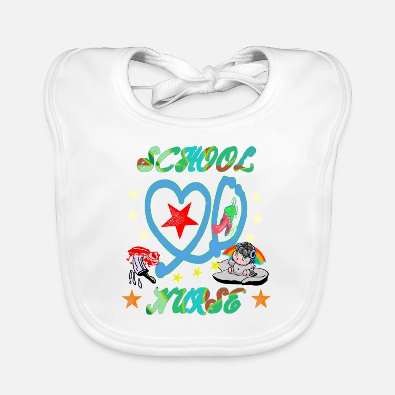 Bunte Schulkrankenschwester Baby Bio-Lätzchen