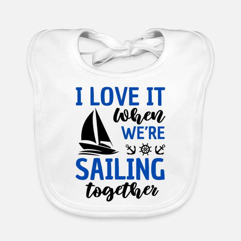 Funny sailor saying sailing together Organic Baby Bibs