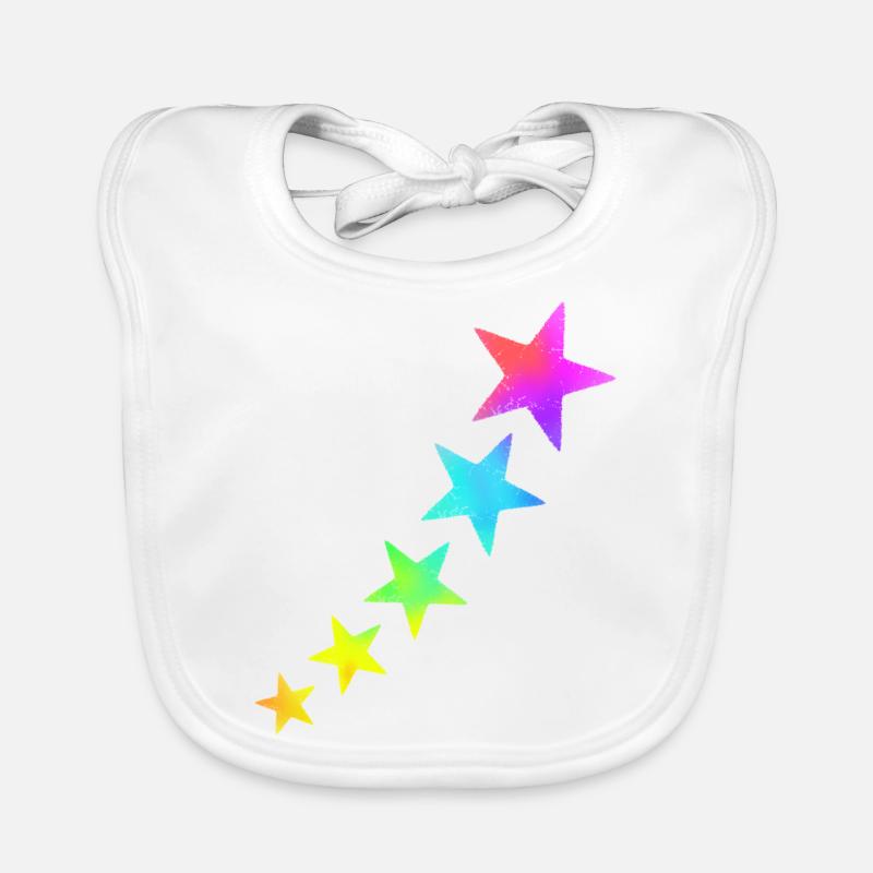 bunte Sterne in Regenbogenfarben Baby Bio-Lätzchen