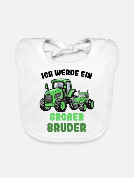 Announcing offspring | I'm going to be a big brother in 2026 - Organic Baby Bibs - white - Front