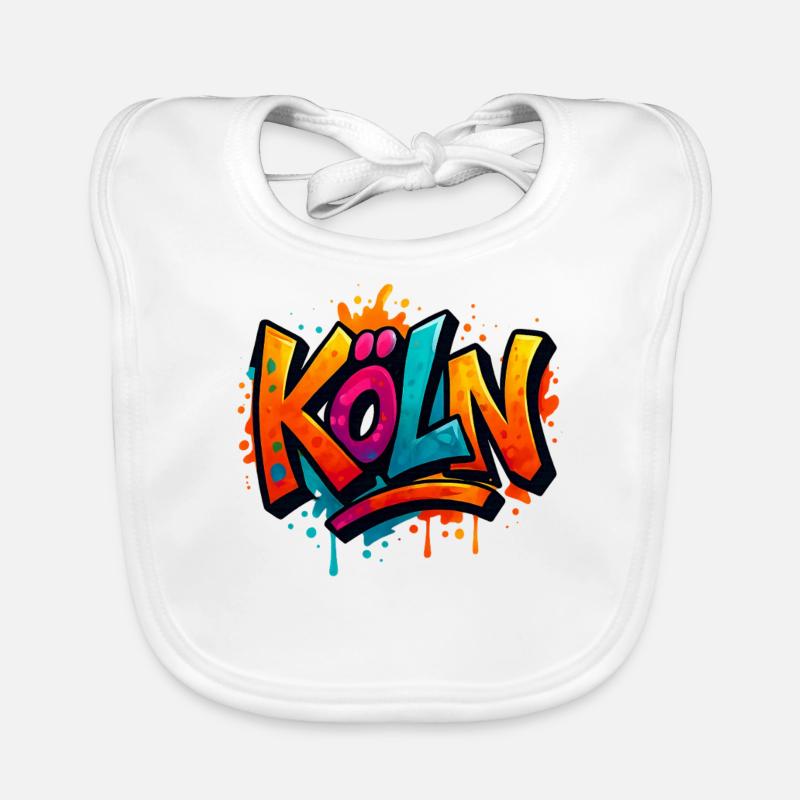 Cologne Graffiti Lettering Organic Baby Bibs