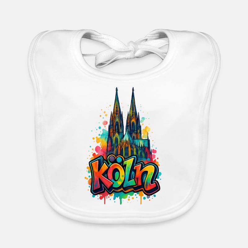 Cathédrale de Cologne style graffiti Bavoir bio Bébé