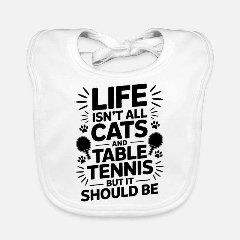 Tennis de table dicton, blague de chat, cadeau de tennis de table Bavoir bio Bébé