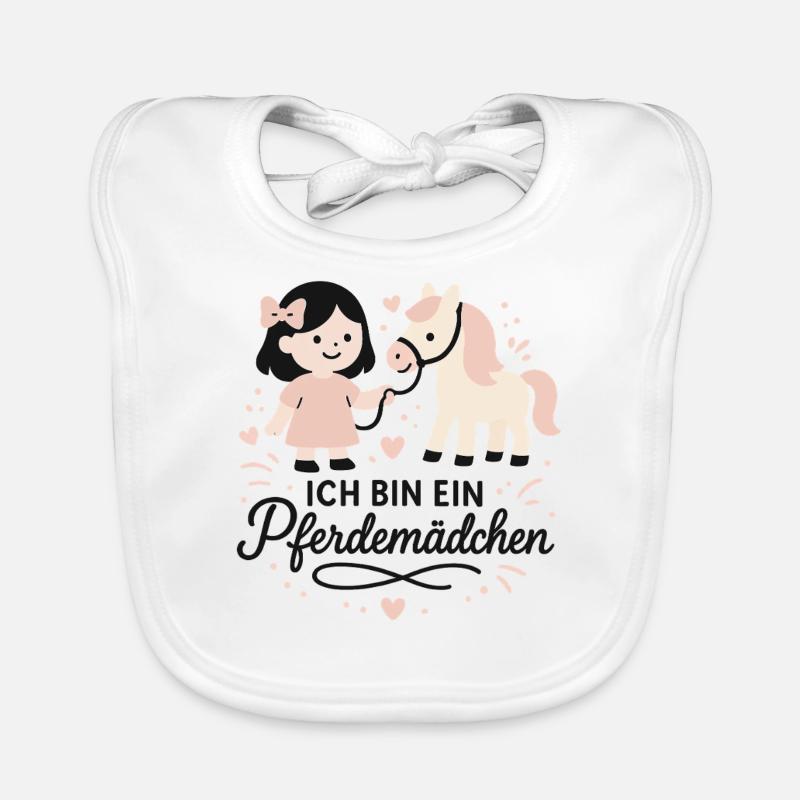 Ich Bin Ein Pferdemädchen Pferde Motiv Baby Bio-Lätzchen