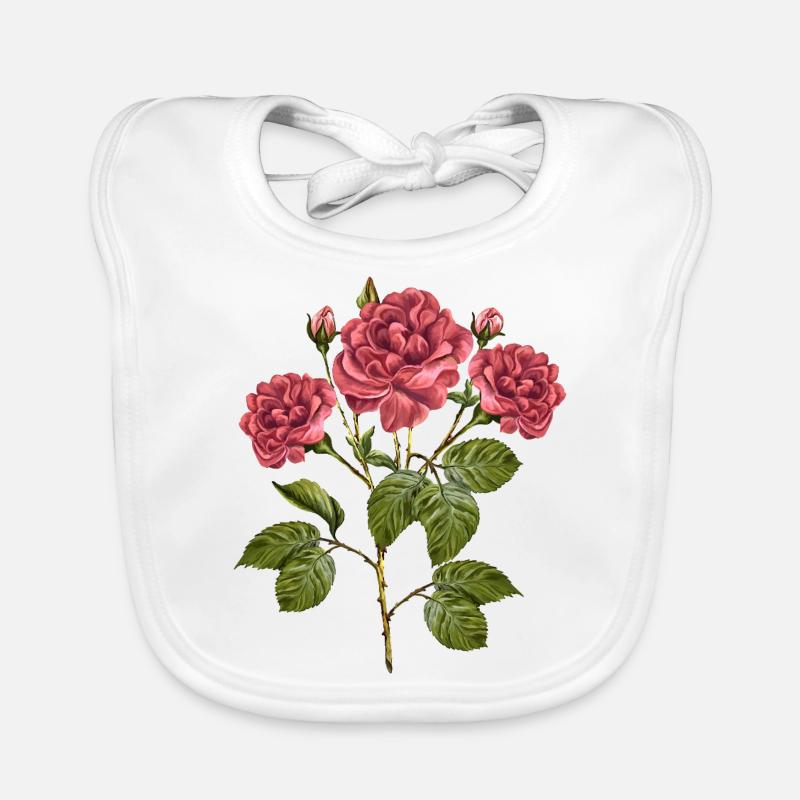 Fleur - Bavoir bio Bébé - blanc