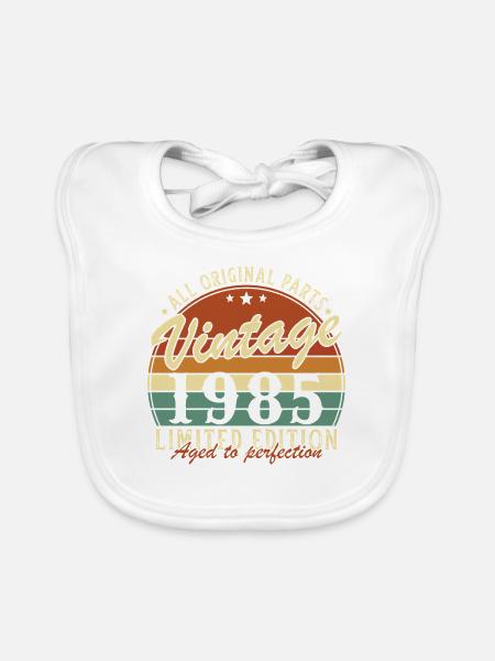 40 Jahre 1985 Vintage Retro Geburtstagsgeschenk - Baby Bio-Lätzchen - Weiß