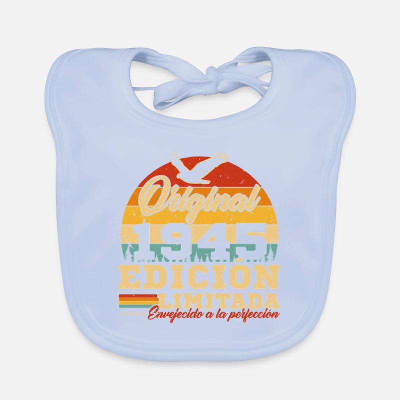 80s 1945 Vintage Retro Birthday Gift Organic Baby Bibs