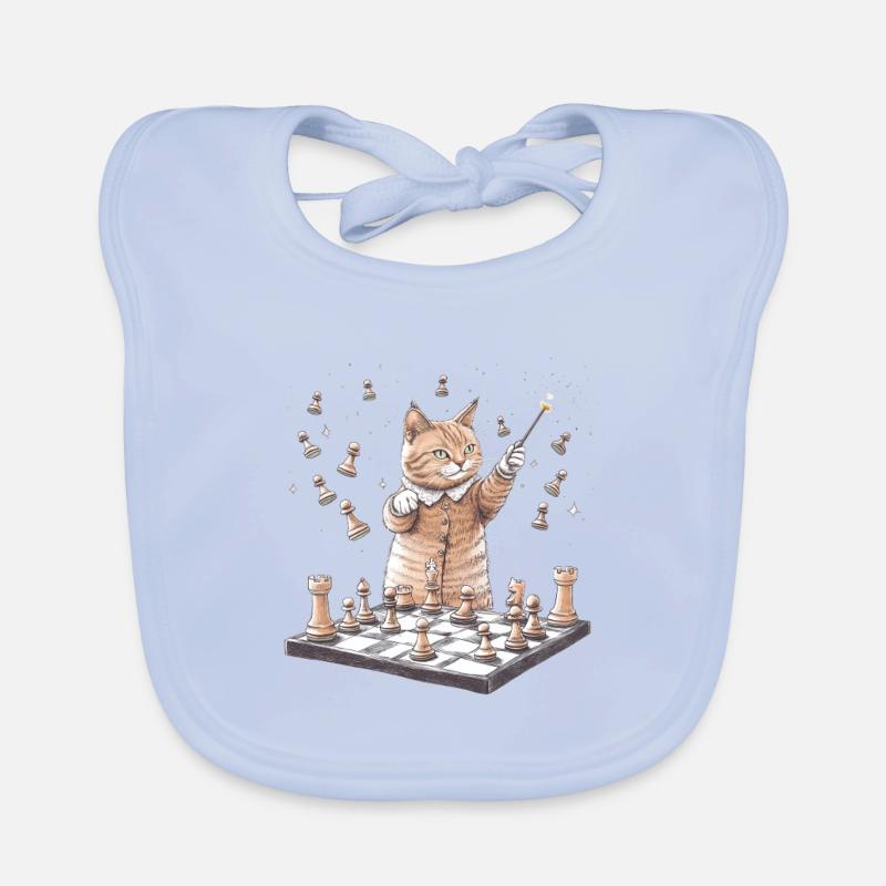 Chess Cat Organic Baby Bibs