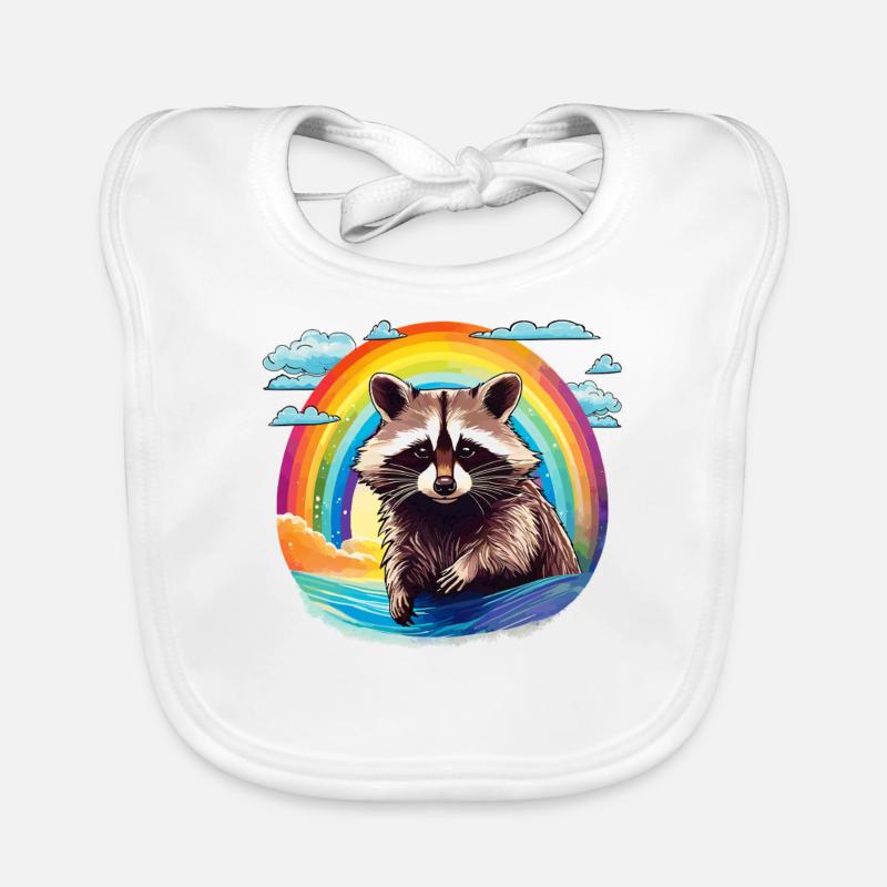 WASCHBÄR REGENBOGEN Baby Bio-Lätzchen